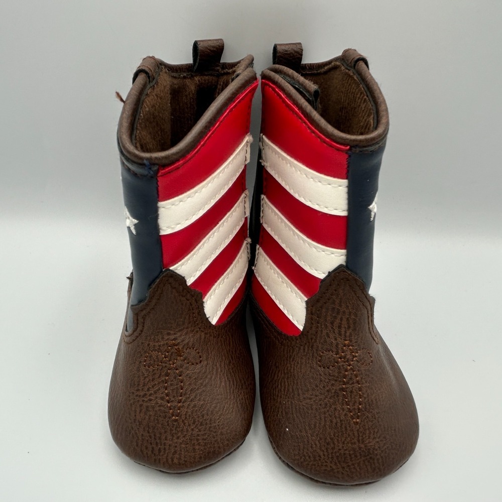 Baby Cowboy Boots RodeoToddler Western Soft Sole USA American Rising Star 9-12 m